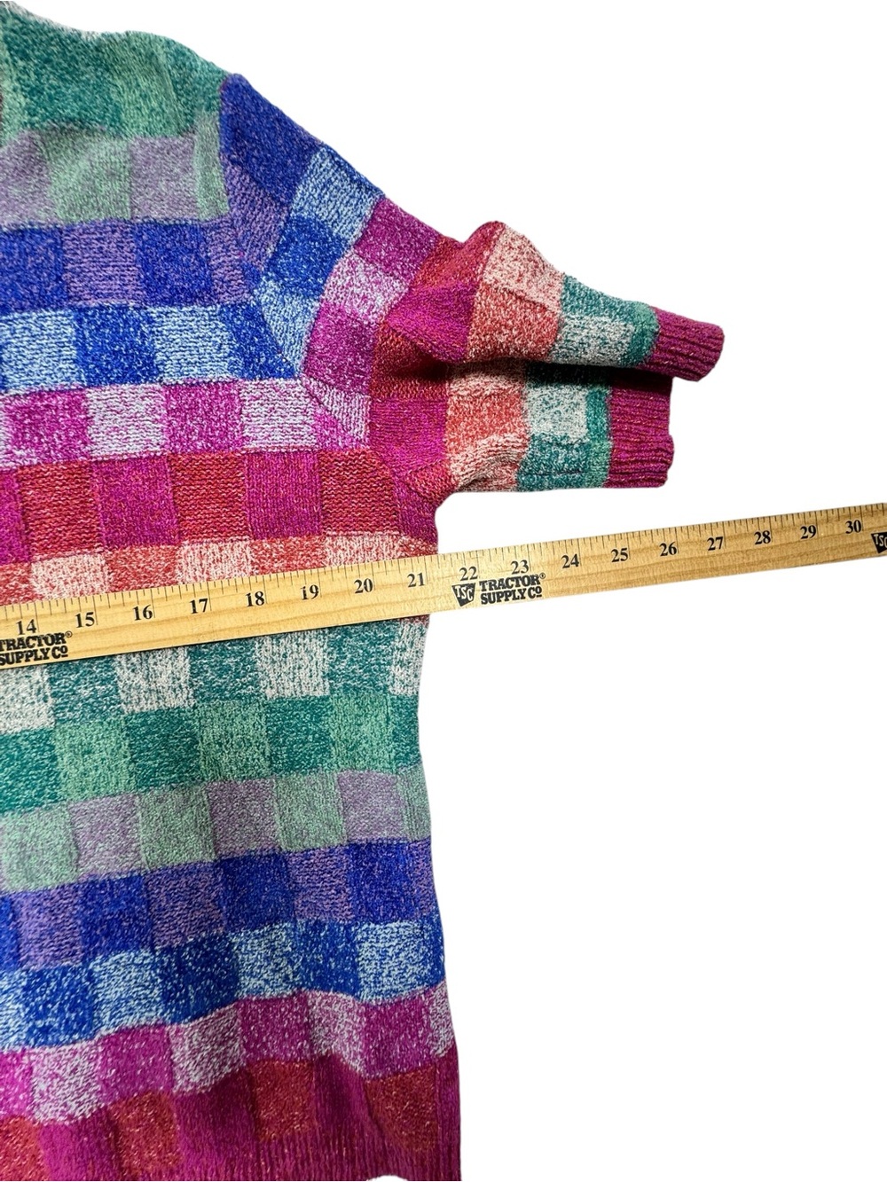 Free People Sweater Top Women Medium Pink Blue Short Sleeve Knit Hudson M - Picture 8 of 9